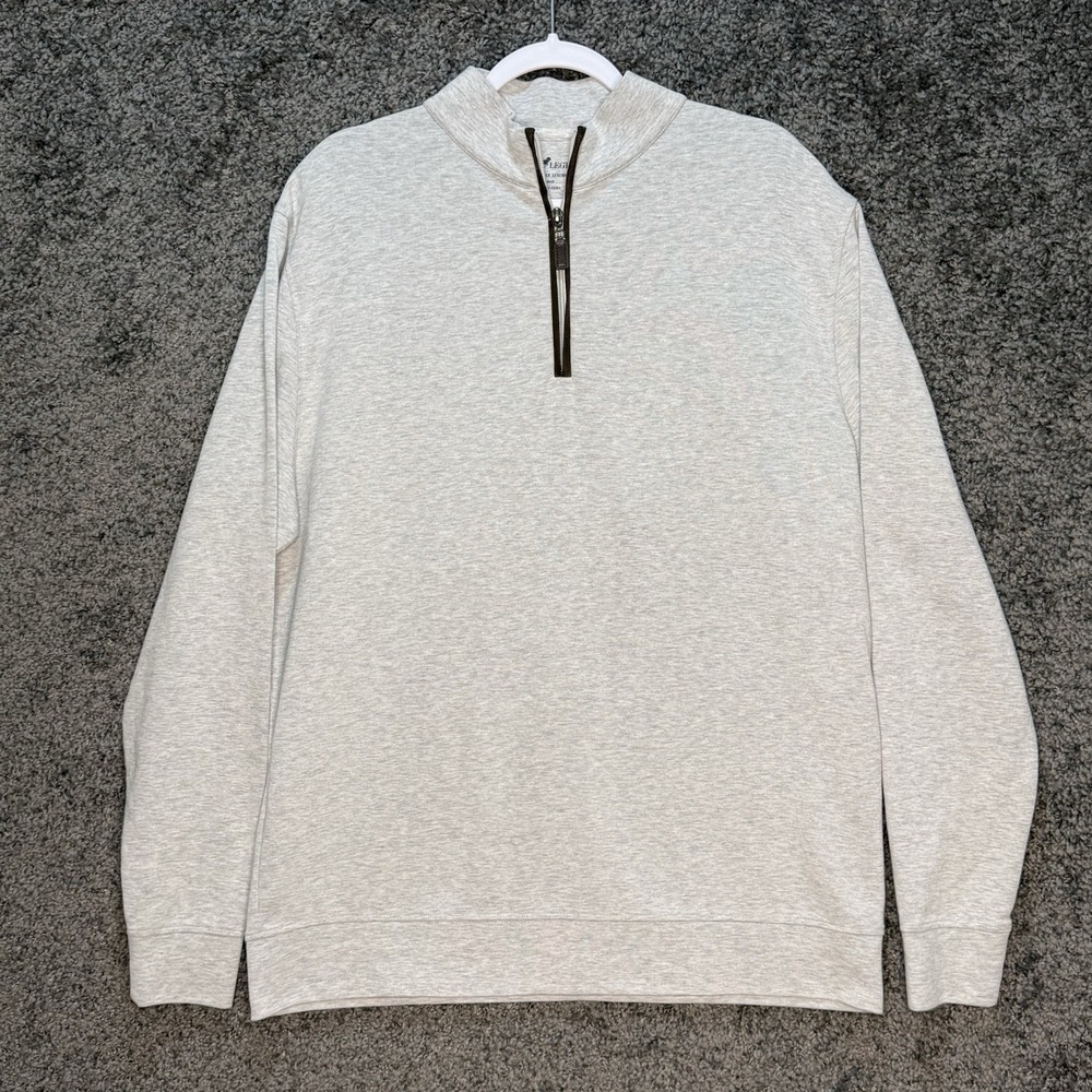 Horn Legend Men's Gray Quarter Zip Pullover Large Cotton‎ Modal Luxury